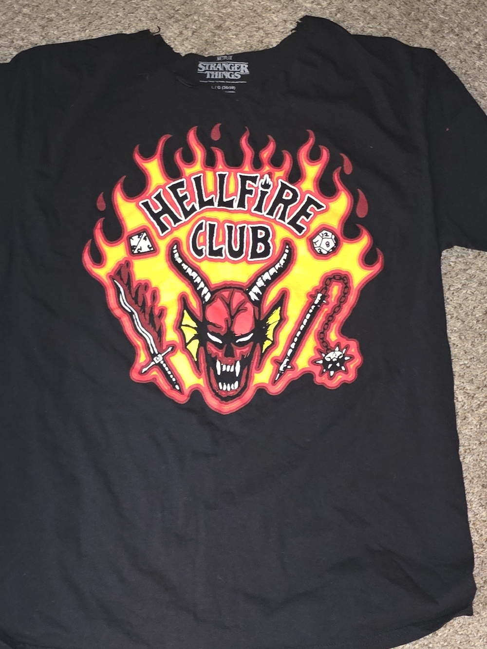 Stranger Things Hellfire Club Black Graphic Tee